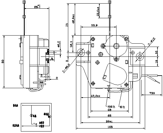 适用于全自动洗衣机排水_电路图分享 适用于全自动洗衣机排水 220V 50Hz 6W 牵引距离:22.5±1mm 牵引力矩: >65N 安装孔距: 90±1mm (按客户要求定制)